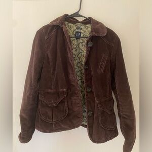 Gap Brown Jacket 6 women with floral inprint